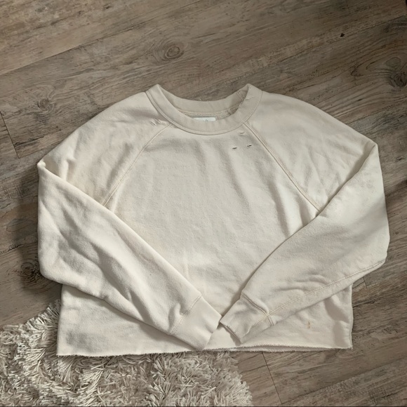 aerie Tops - Aerie Sunday Soft Distressed Crew Sweatshirt